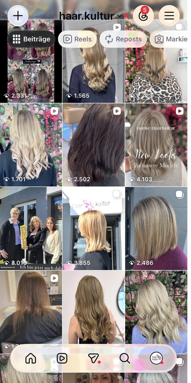 Haarkultur Instagram vorher
